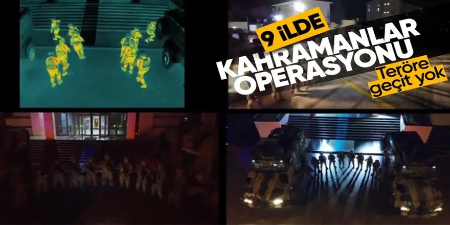 9 ilde "Kahramanlar" operasyonu: 88 gözaltı