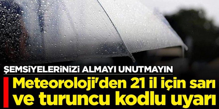Meteoroloji'den  Erzurum ve 20 il için "sarı" ve "turuncu" uyarı