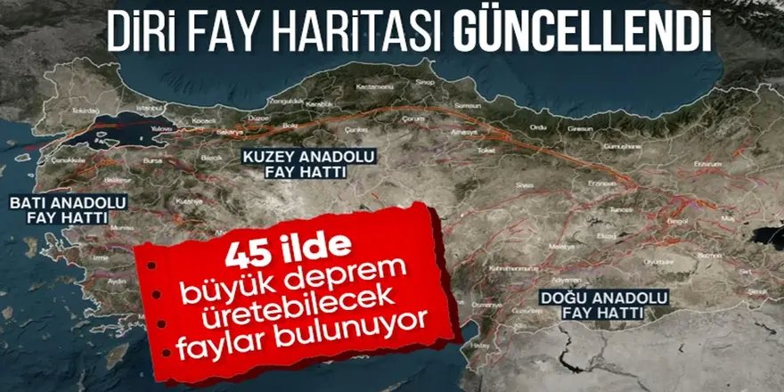 Türkiye diri fay hattı haritası güncellendi: İşte riskli olan ilçeler