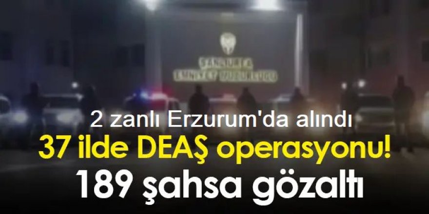 Erzurum ve 36 ilde DEAŞ operasyonu: 189 gözaltı