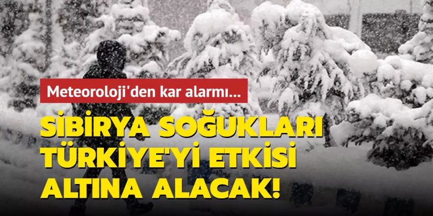 Meteoroloji'den kar alarmı!