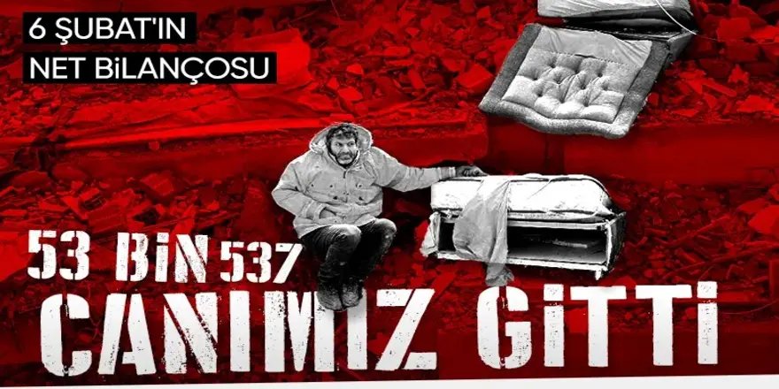 6 Şubat depremlerinde 53 bin 537 canımızı yitirdik