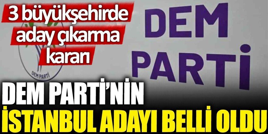 DEM Parti'nin İstanbul Büyükşehir Belediye Başkan Adayı belli oldu