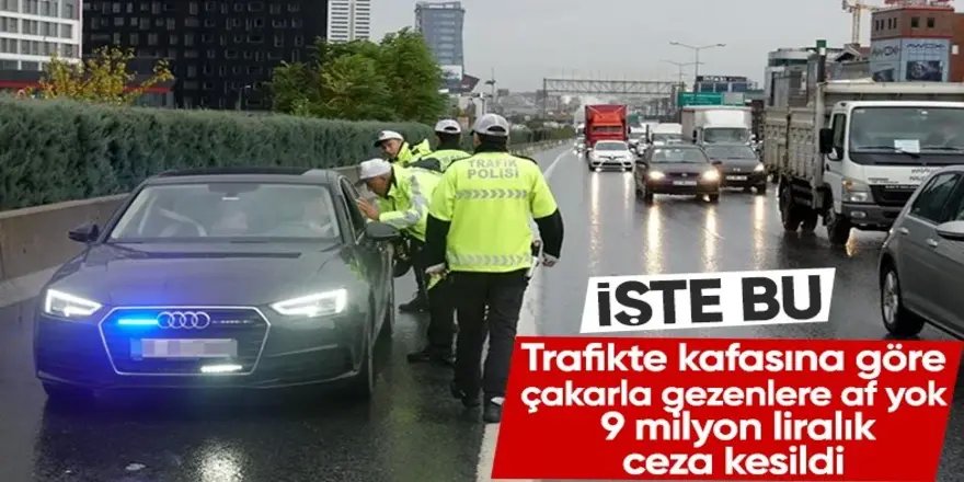 Erzurum ve 80 ilde 'çakar' operasyonu! 1433 sürücüye ceza kesildi