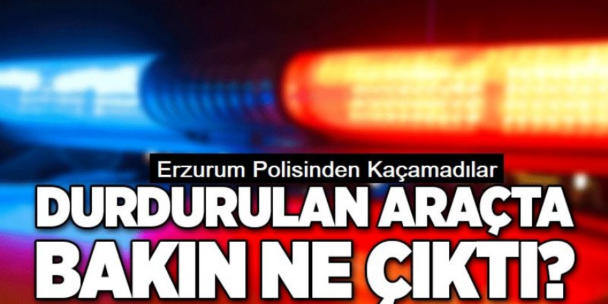 Erzurum'da durdurulan araçtan bakın neler çıktı