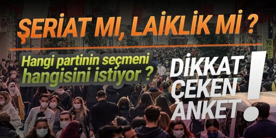 Laiklik mi, şeriat mı anketi açıklandı