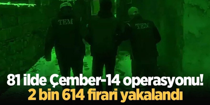 Erzurum ve 80 ilde "ÇEMBER-14" Operasyonlarında 2 Bin 614 Firari Yakalandı