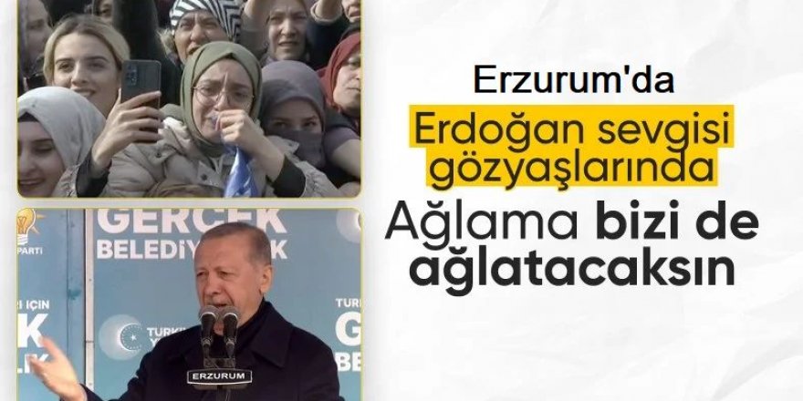 Erdoğan, konuşmasında ağlayan genç kızı teselli etti