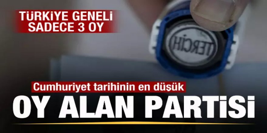 İşte Cumhuriyet Tarihinin en az oy alan partisi