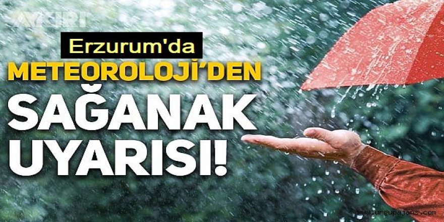 Meteoroloji'den Erzurum'a sağanak yağış uyarısı