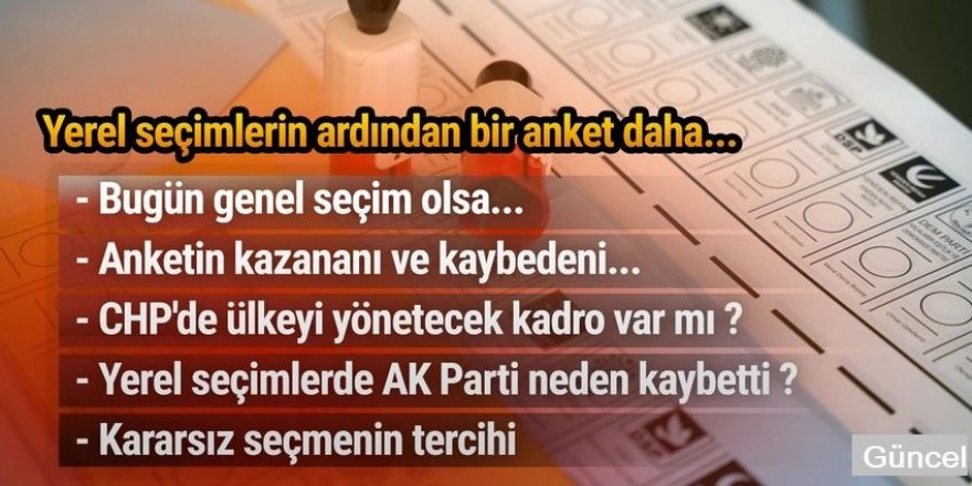 Bir seçim anketi daha açıklandı