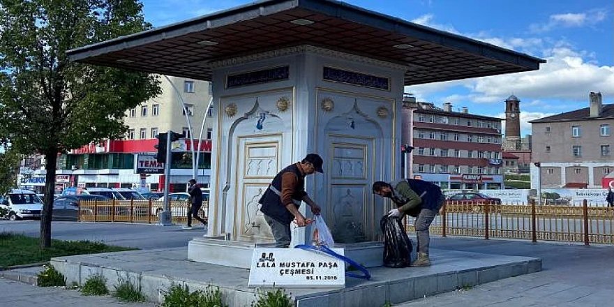 Erzurum'da o çeşme temizlendi