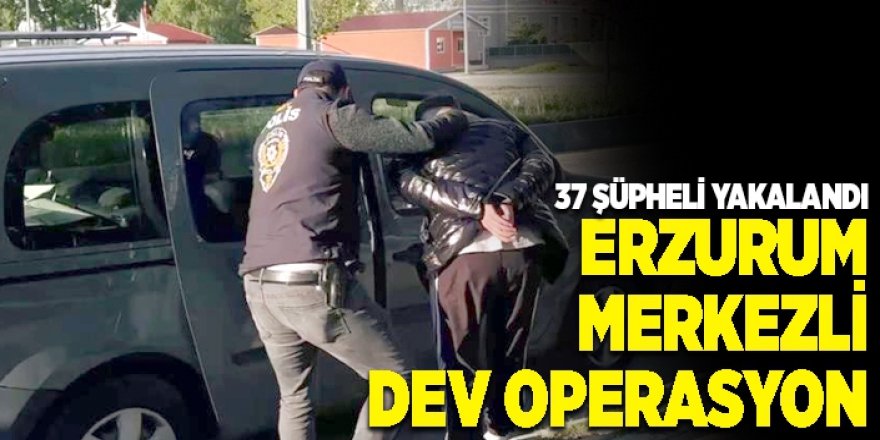 Erzurum merkezli büyük operasyon: 37 zanlı yakalandı