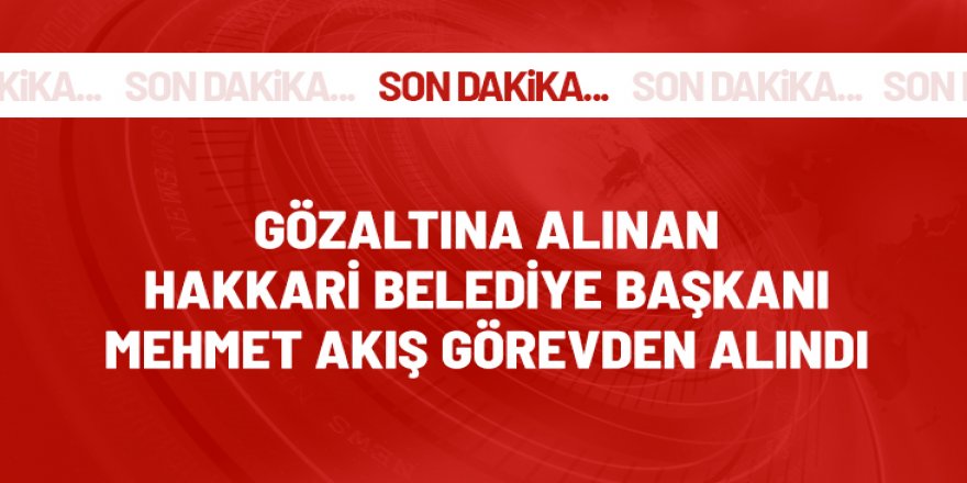 Gözaltına alınan Hakkari Belediye Başkanı Mehmet Akış görevden alındı