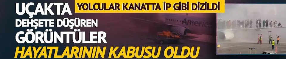 Yolcular uçağın kanadına dizildi!