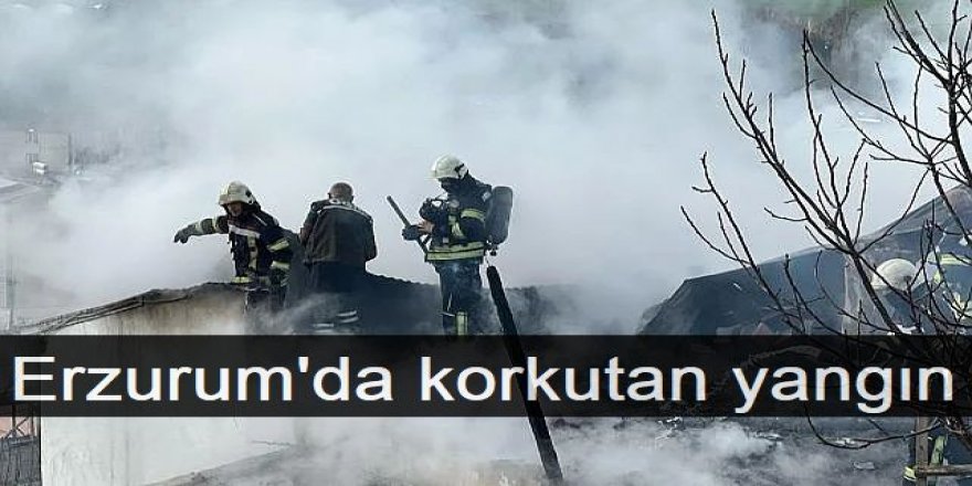 Erzurum'da korkutan çatı yangını