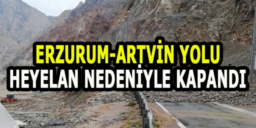 Heyelan nedeniyle Erzurum-Artvin yolu kapandı