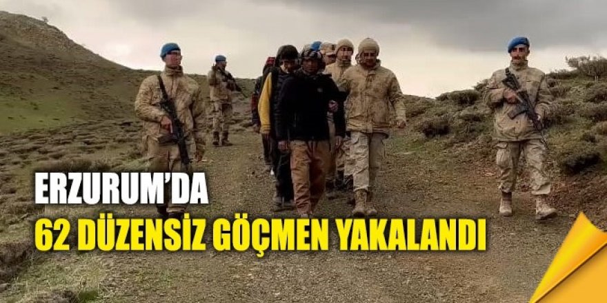 Erzurum'da 62 düzensiz göçmen yakalandı