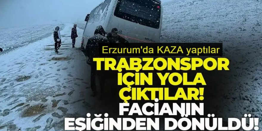 Erzurum'da Taraftarları taşıyan otobüse kar engeli