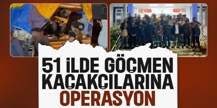 Erzurum ve 50 ilde göçmen kaçakçılarına operasyon