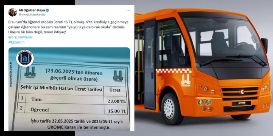 Erzurum'da: ‘Ya yürü ya okulu bırak’ zammı!