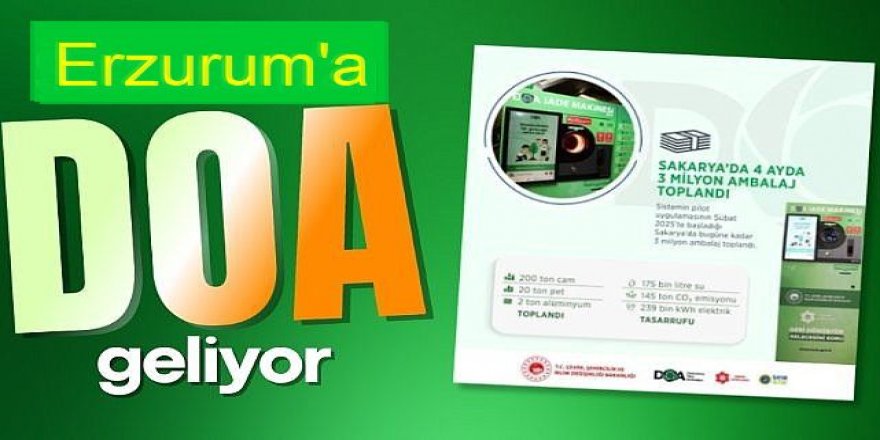 O sistem artık Erzurum’da!