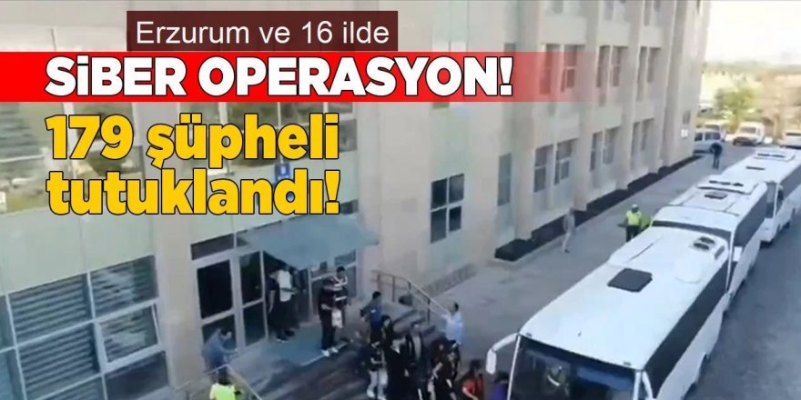 Erzurum ve 16 ilde siber operasyon