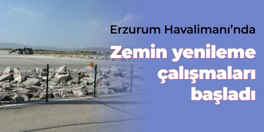 Erzurum Havalimanının zemine yenileniyor