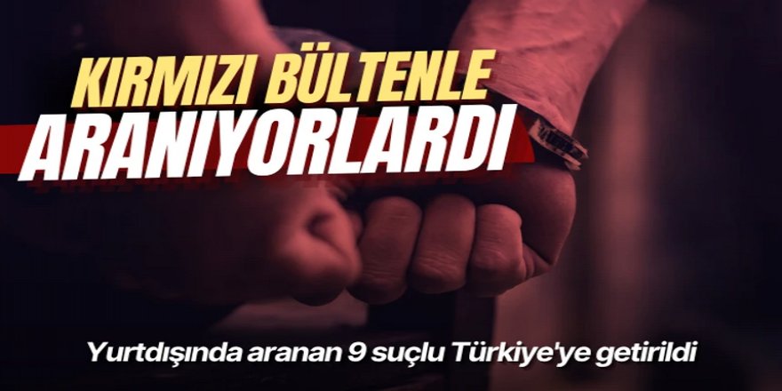 Aranan 9 suçlu Türkiye'ye getirildi