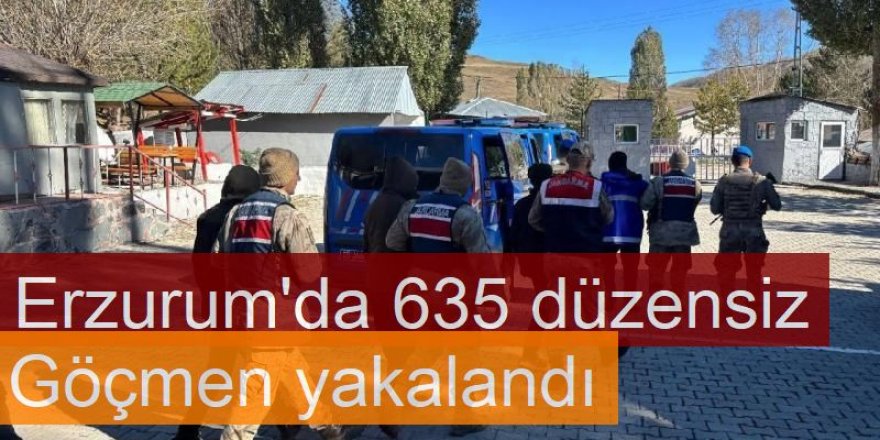 Erzurum Valisi açıkladı:  635 düzensiz göçmen yakalandı