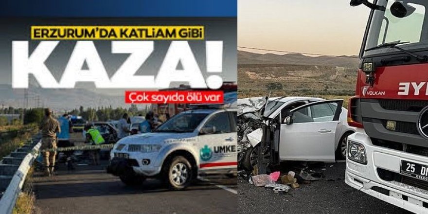 Erzurum'da şerit ihlali: 4 can aldı
