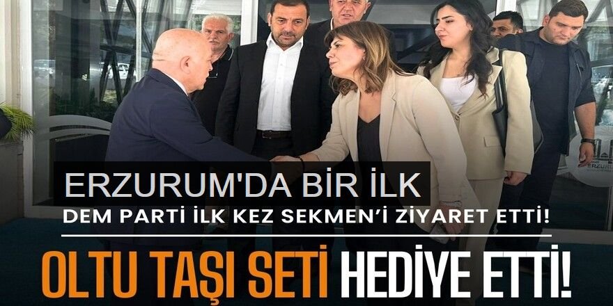 Başkan Sekmen, DEM'lileri ağırladı: Set hediye etti