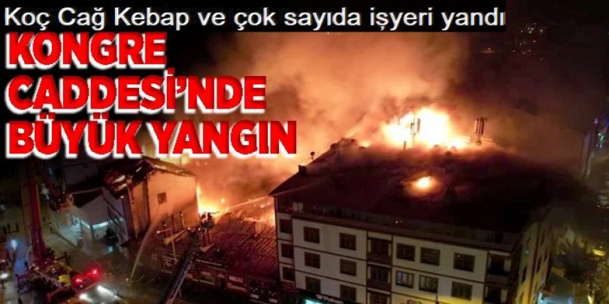 Erzurum'da Koç Cağ Kebap restoranda yangın çıktı