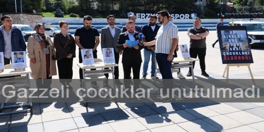 Erzurum'da Gazzeli çocuklar unutulmadı