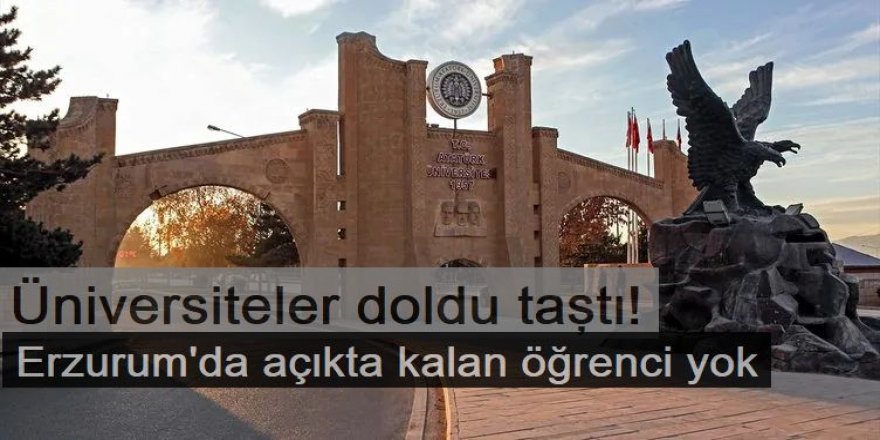 Erzurum'da açıkta kalan öğrenci yok