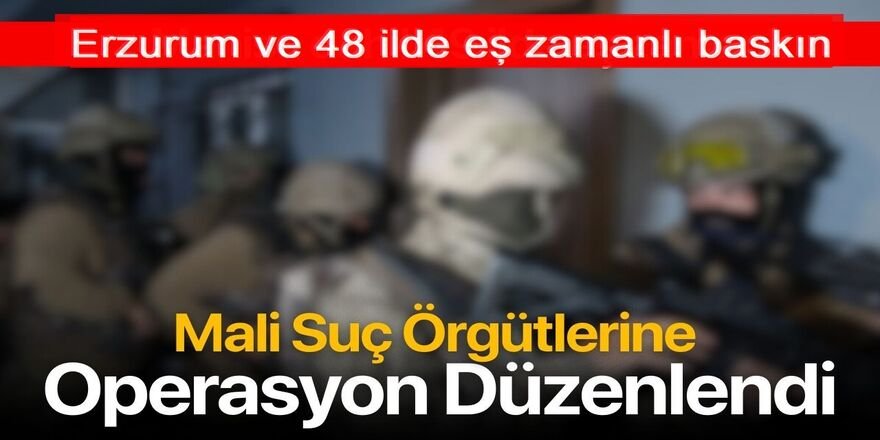 Mali suç örgütlerine operasyon: Erzurum ve 48 ilde