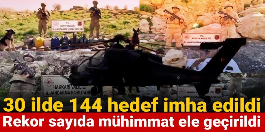 Erzurum ve 29 ilde 144 hedef imha edildi: Rekor sayıda mühimmat ele geçirildi