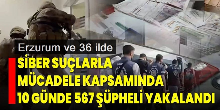 Erzurum ve 36 ilde 567 şüpheli yakalandı