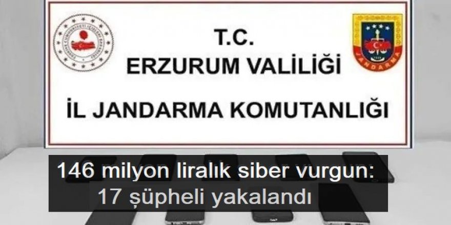 Erzurum'da 146 milyon liralık siber vurgun