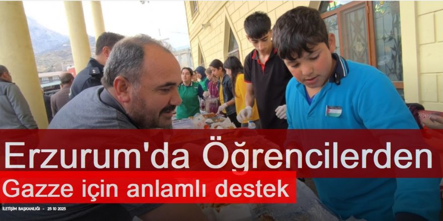 Erzurum'da Öğrencilerden Gazze için anlamlı destek