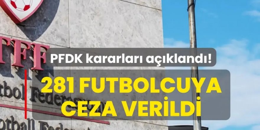 TFF 281 futbolcunun cezasını açıkladı