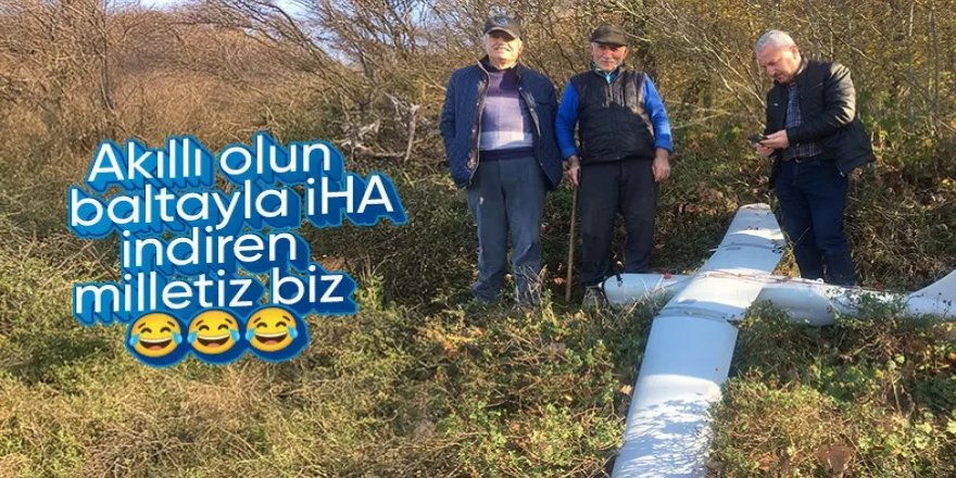 Kocaeli'de Rus İHA'sını baltayla düşürdü: Korkudan yanaşamadım