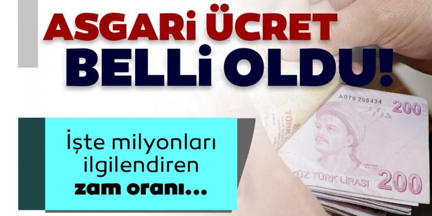 2026 yılı asgari ücreti belli oldu