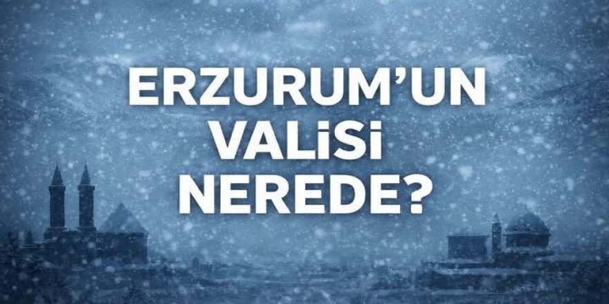Erzurum’un Valisi Nerede?...