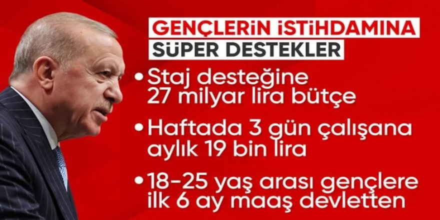 Erdoğan'dan gençlere 445 milyar liralık destek müjdesi