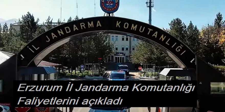 Erzurum İl Jandarma Komutanlığı faliyetlerini açıkladı