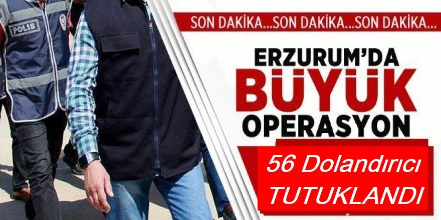 Erzurum merkezli 29 ilde dev dolandırıcılık operasyonu! 56 zanlı tutuklandı