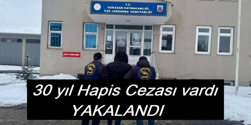 Erzurum'un Horasan ilçesinde, hakkında 30 yıl 8 ay 15 gün kesinleşmiş hapis cezası bulunan firari hükümlü yakalandı.