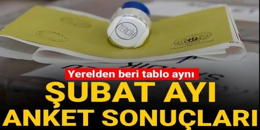 Şubat ayı anket sonuçlarında sürpriz birinci