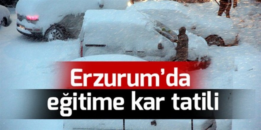 Erzurum'da eğitime kar tatili